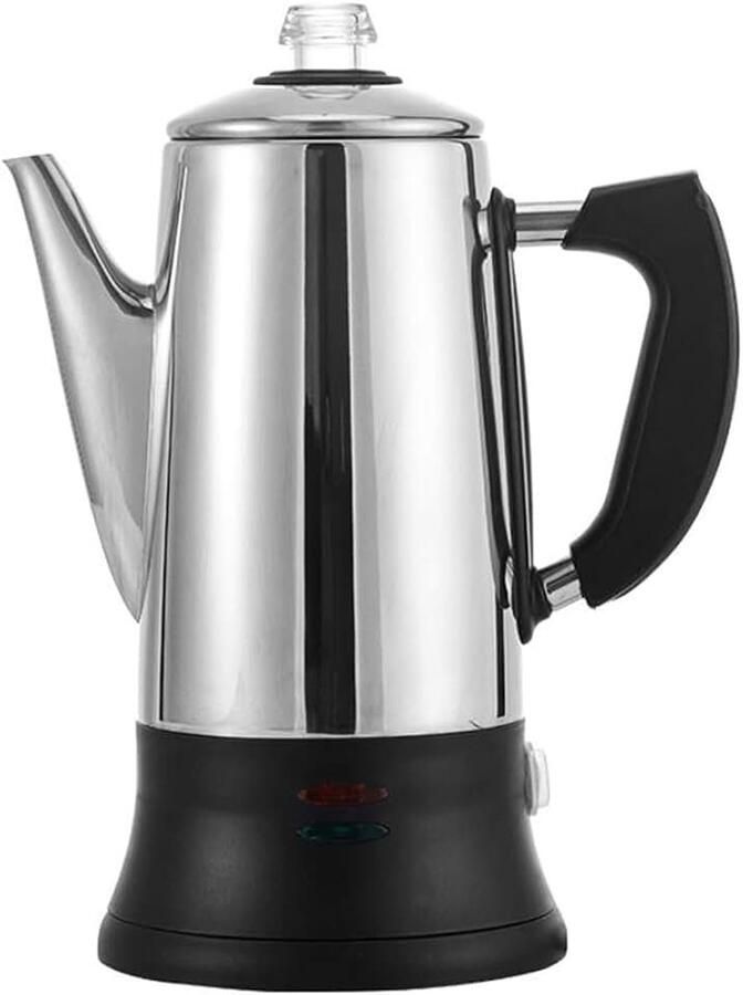 Stainless Steel Stovetop Espresso Maker Electric Moka Pot 12 Cup Electric Coffee Percolator 1.8L Coffeemaker Stove Top Coffee Maker Italian Coffee Maker Pot Espresso Cafetera