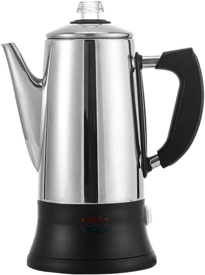 Stainless Steel Stovetop Espresso Maker Electric Moka Pot 12 Cup Electric Coffee Percolator 1.8L Coffeemaker Stove Top Coffee Maker Italian Coffee Maker Pot Espresso Cafetera