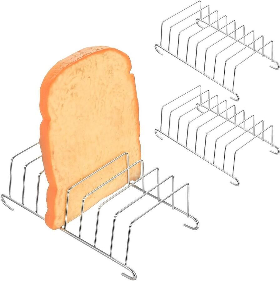 Stainless Steel Toaster Rack voor 8 Slices Brood Air Fryer Toast Stand en Holder voor Gezond Koken