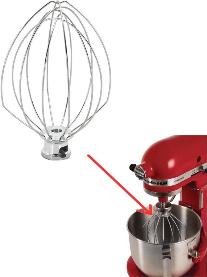 Stainless Steel Whisk 5K5A2WW for KitchenAid Heavy DUTY PROFESSIONAL Food Processors - Foto 1