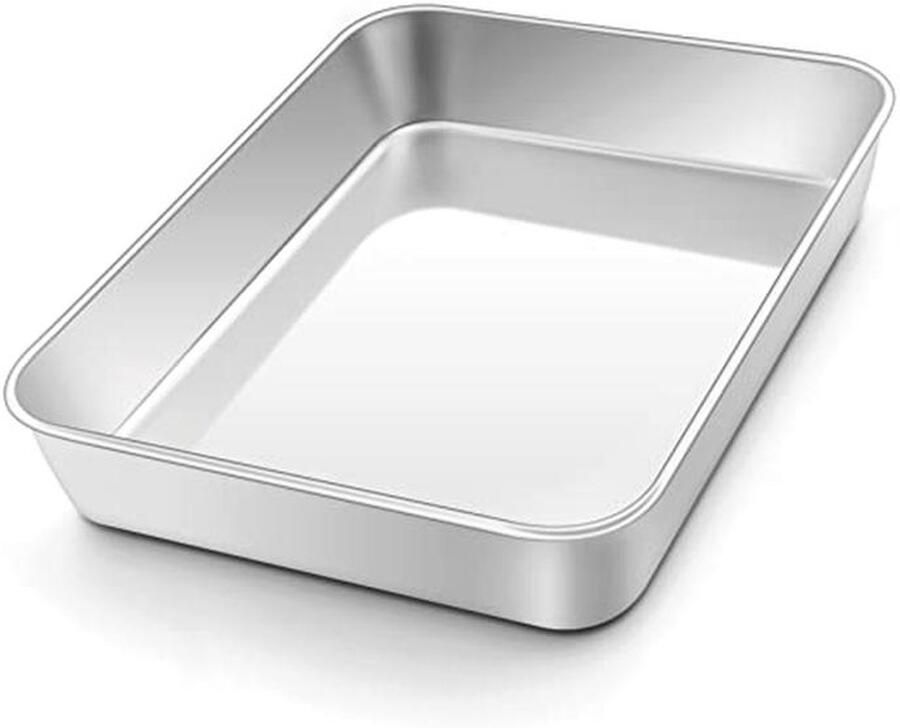 Stalen Bakplaat 26.5 x 20.5 x 5 cm Rechthoekige Bakvorm voor Oven Geschikt voor Lasagne en Brownies