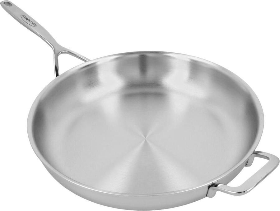 Stalen Braadpan Kookpan Klassiek Koken Roestvrij Staal 32 cm Zwart