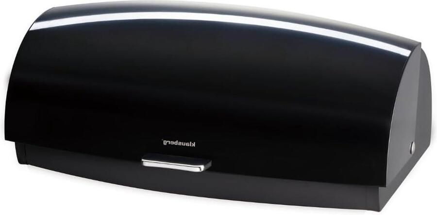 Stalen Broodtrommel Brooddoos Keuken Brood Bewaren Krasbestendig Deksel 45 cm Zwart