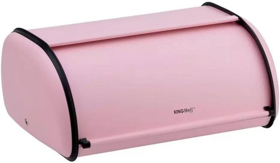 Stalen Broodtrommel Rosy Design 36x24x15 cm Mat Roze Afwerking