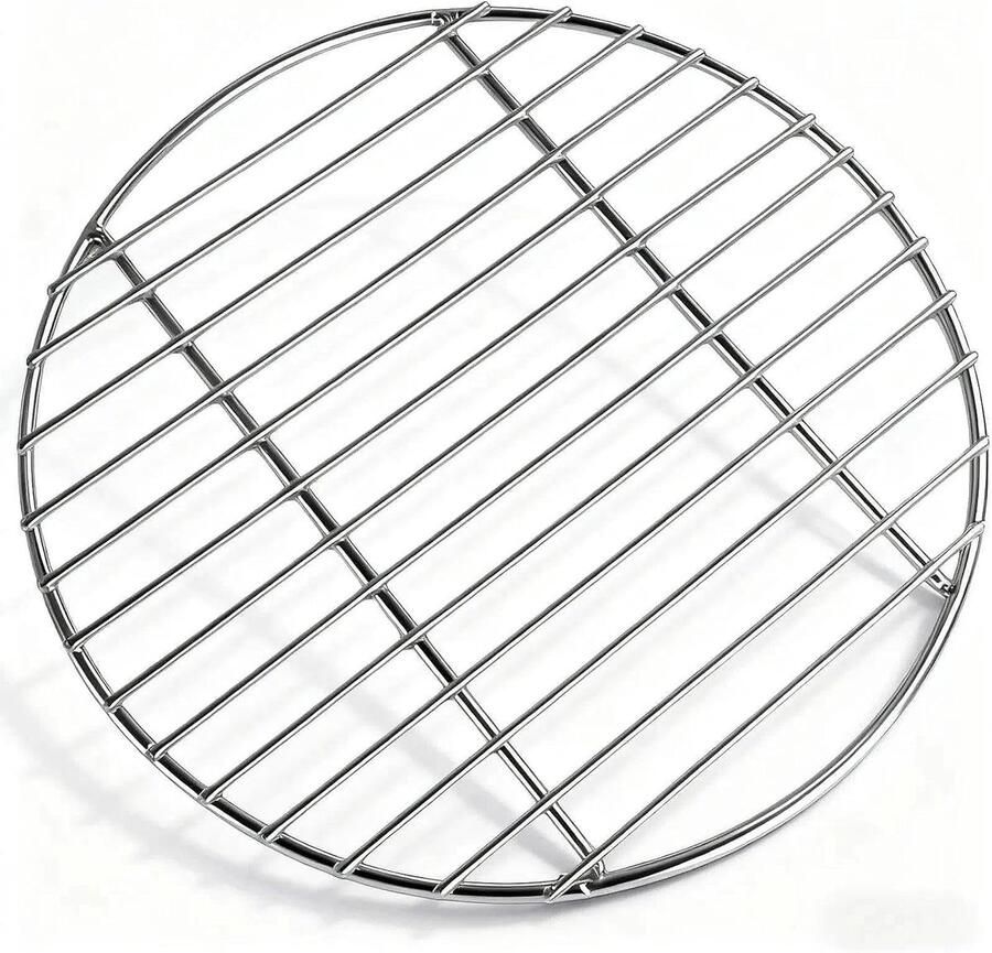 Stalen grillrooster diameter 43 cm grillrooster roestvrij staal rond zilveren grillrooster vervangende kogelbarbecue voor camping en picknicks