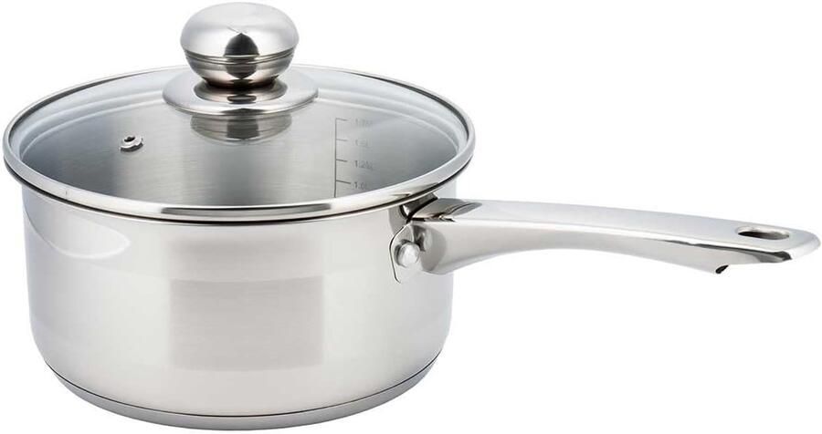 Stalen steelpan Sauspan RVS Vochtarm Koken Maataanduiding Binnenin Alle Warmtebronnen Geborsteld