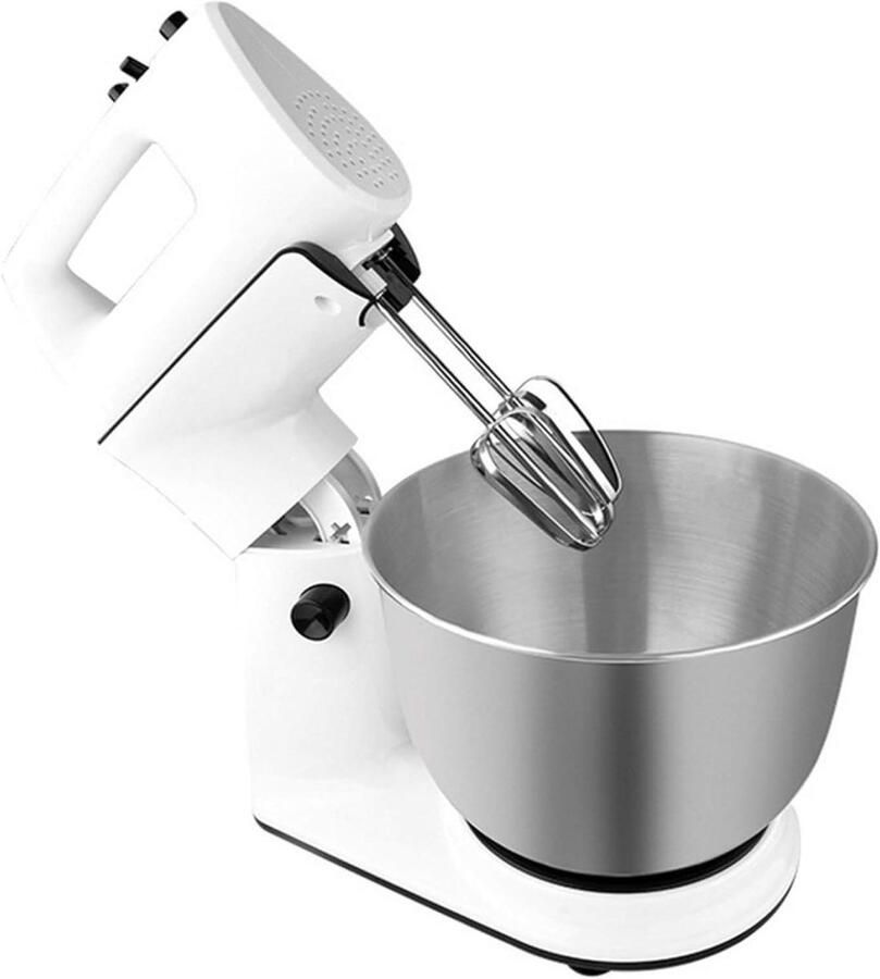 Standmixer 300W Keukenmachine deeg Bakken en koken Kantelkop ontwerp 4 liter kom Wit
