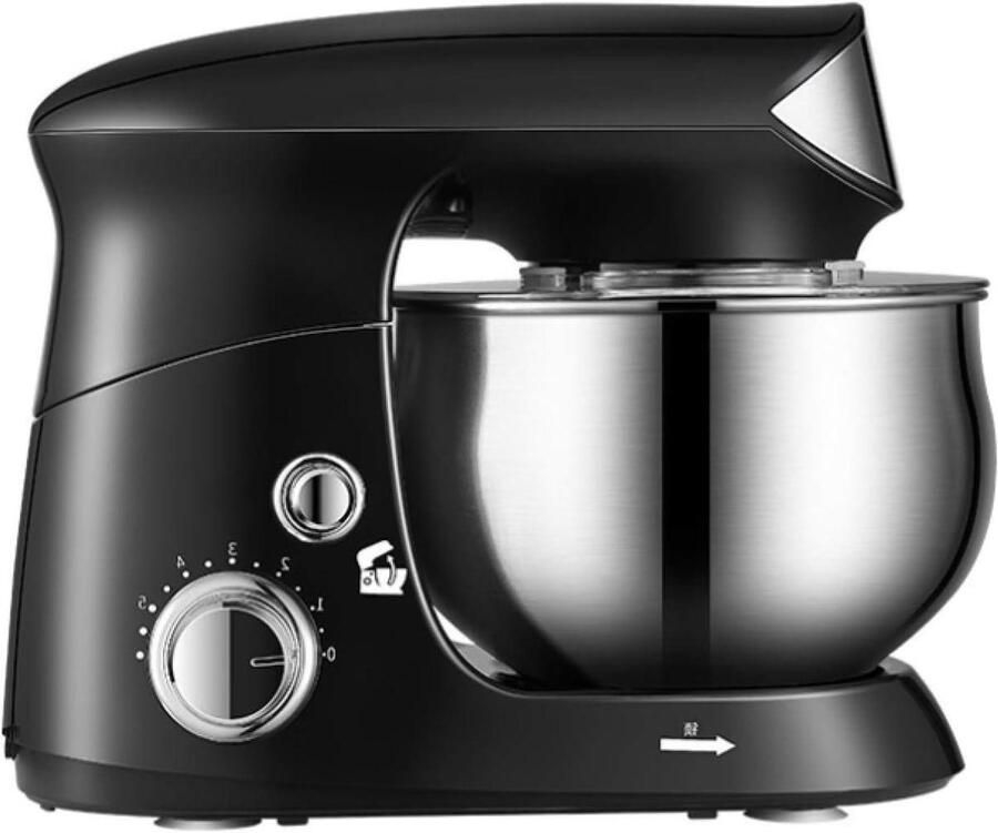 Standmixer Keukenmachine Keukenmixer Elektrisch Bakken en Koken 6 Snelheden Kantelkop 3.5L Kom Zwart