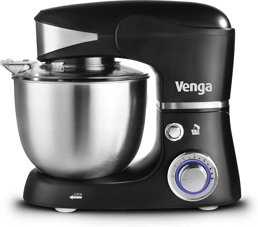 Standmixer Keukenmachine Mixer Kom Deeg Kneden Bakken Planetaire Beweging 5 Liter Kom Zwart