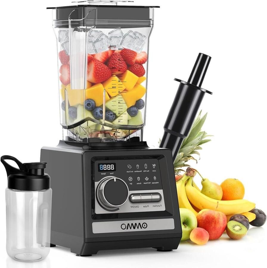Krachtige Standmixer Keukenblender Smoothiemaker Gezonde Dranken Maken 9 Snelheidsstanden 2 Liter Kan Zwart