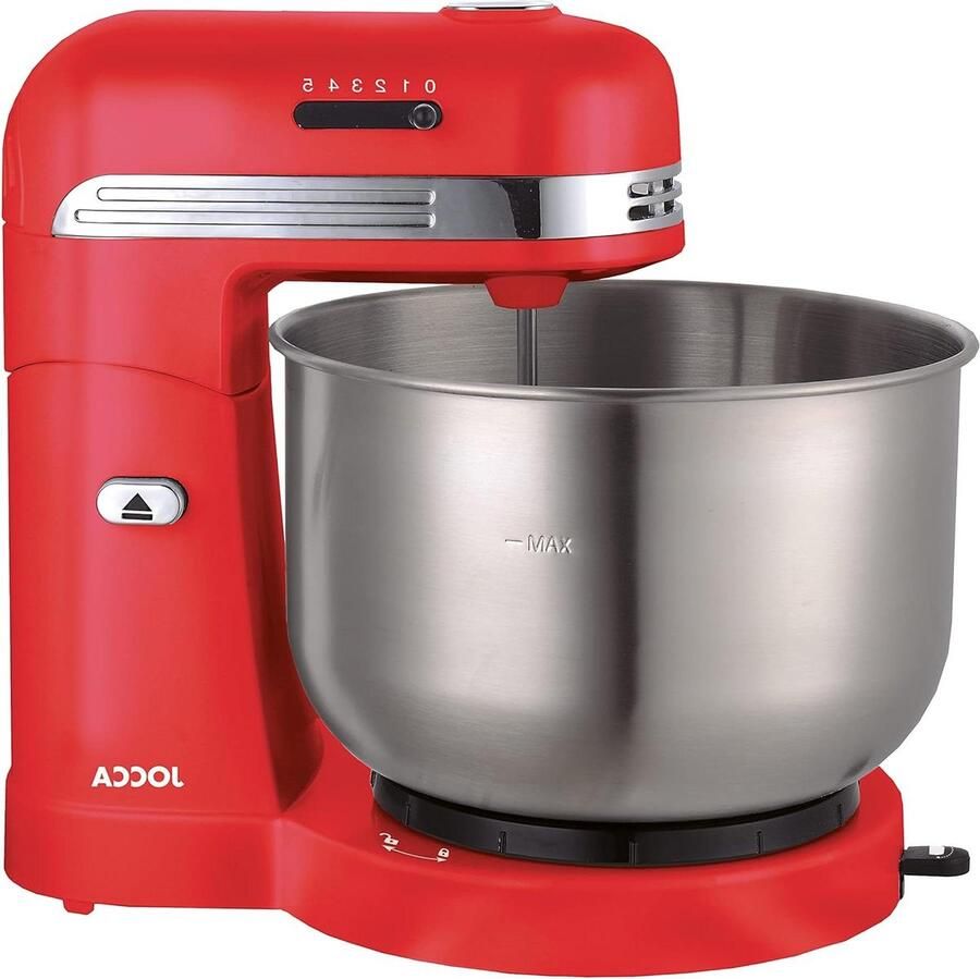 Standmixer met Kom Keukenmachine Mixer Bakken en Mixen 5 Snelheden 3.5 Liter Rood