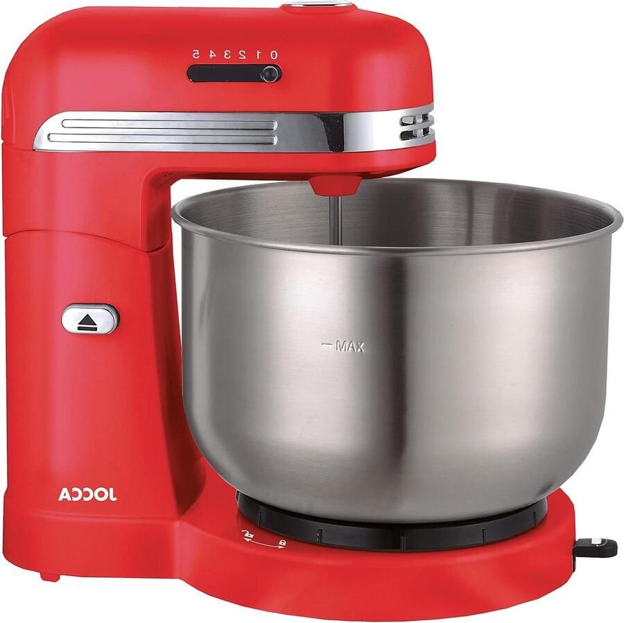 Standmixer met Kom Keukenmixer Deegmixer Bakken en Koken 5 Snelheden 3.5 Liter Rood