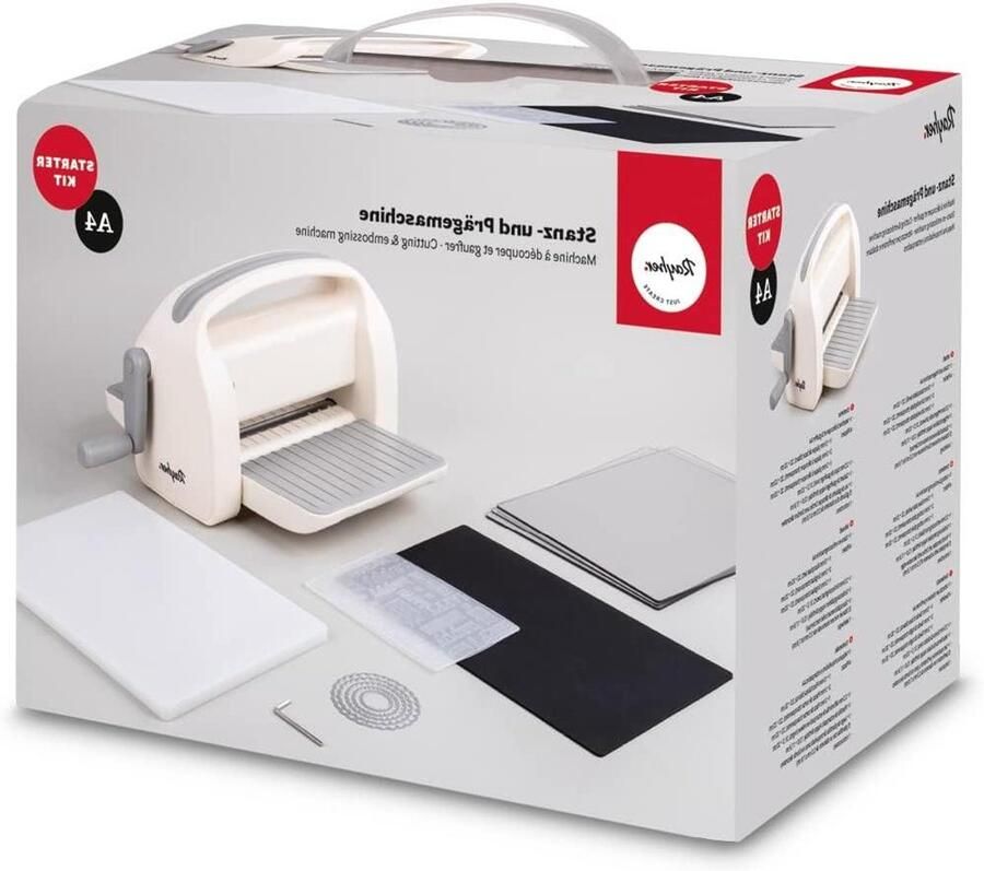 Stans- en reliëfmachine Papier snijder Hobbyprojecten maken Metalen tandwielen A4 formaat Wit