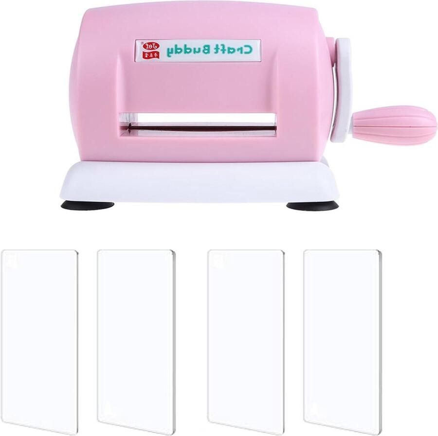 Stansmachine Knutselen Papier Snijder Kaarten Maken Ingebouwd Zuigsysteem 155 x 110 x 80 mm Roze