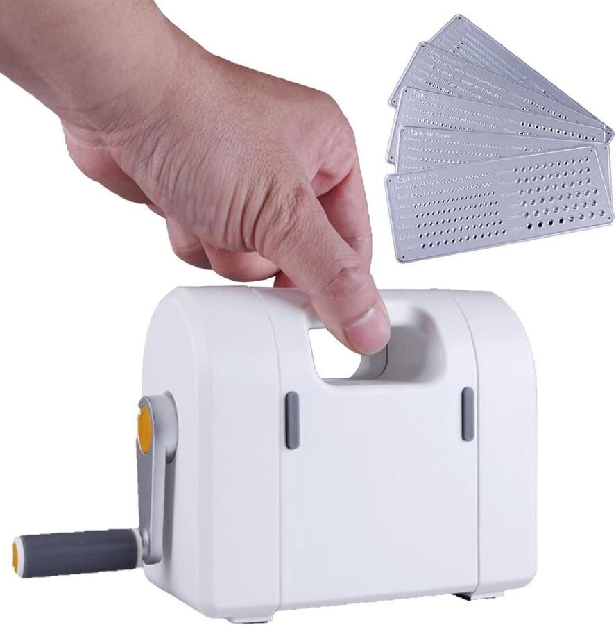 Stansmachine Set Papier Snijder Hobby Knutselen Inclusief Metalen Mallen Compact Formaat Grijs