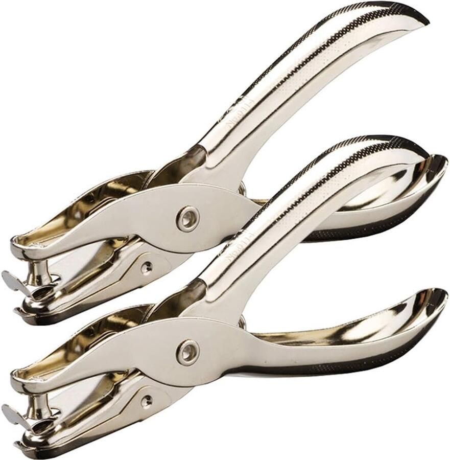Stanstang set 2 stuks 3 mm 6 mm gatdiameter zilver voor kantoor school en knutselwerk