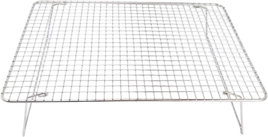 Stapelbaar Bakrek Koelrek Set Bakken en Grillen Roestvrij Staal 419 x 305 cm Zilver