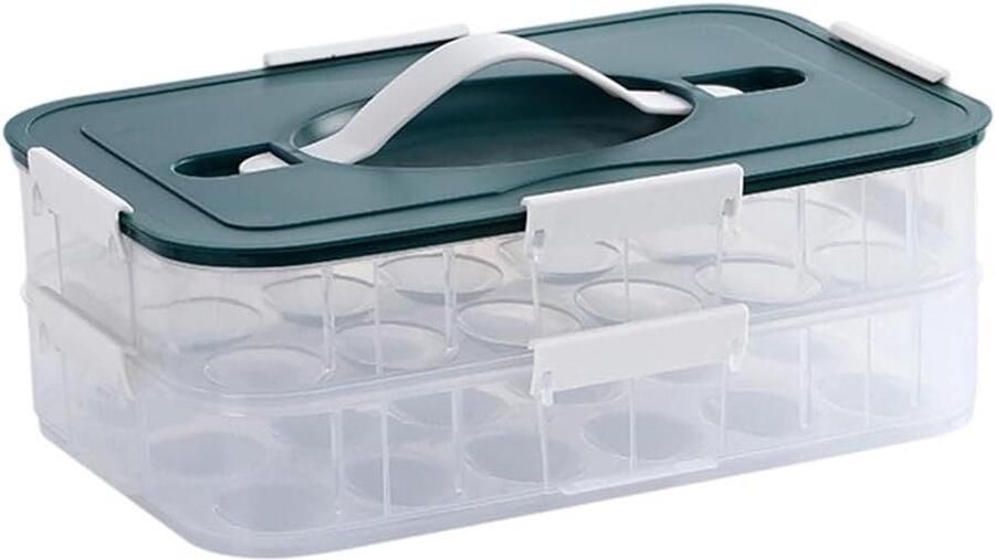Stapelbare Eierhouder Ei Tray Deksel Eieren Opslaan Speciale Duivelsei Tray 36 Eieren Groen