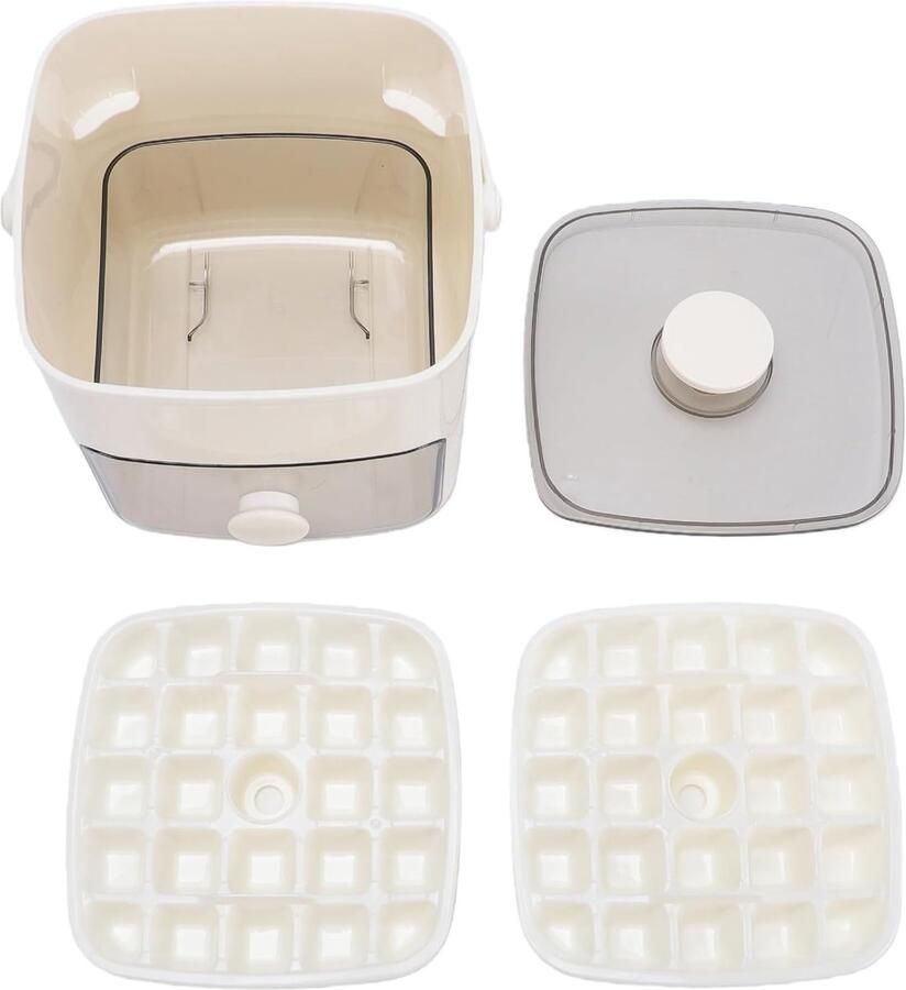 Stapelbare Ijsblokjesmachine Ijsbak Set Drankjes Koelen 48 Blokjes Inclusief Tang 18L x 17W x 16.5H cm