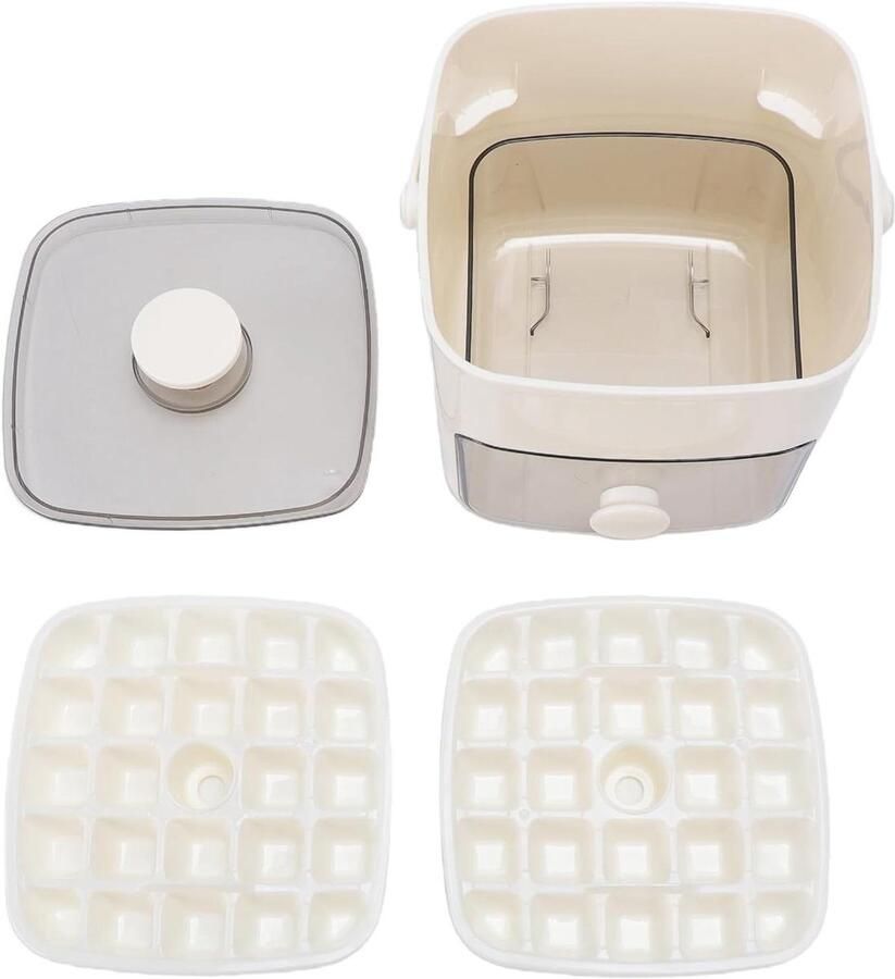 Stapelbare Ijsblokjesmachine Ijsbak Set Drankjes Koelen 48 Blokjes Per Keer 18x17x16.5 cm Transparant