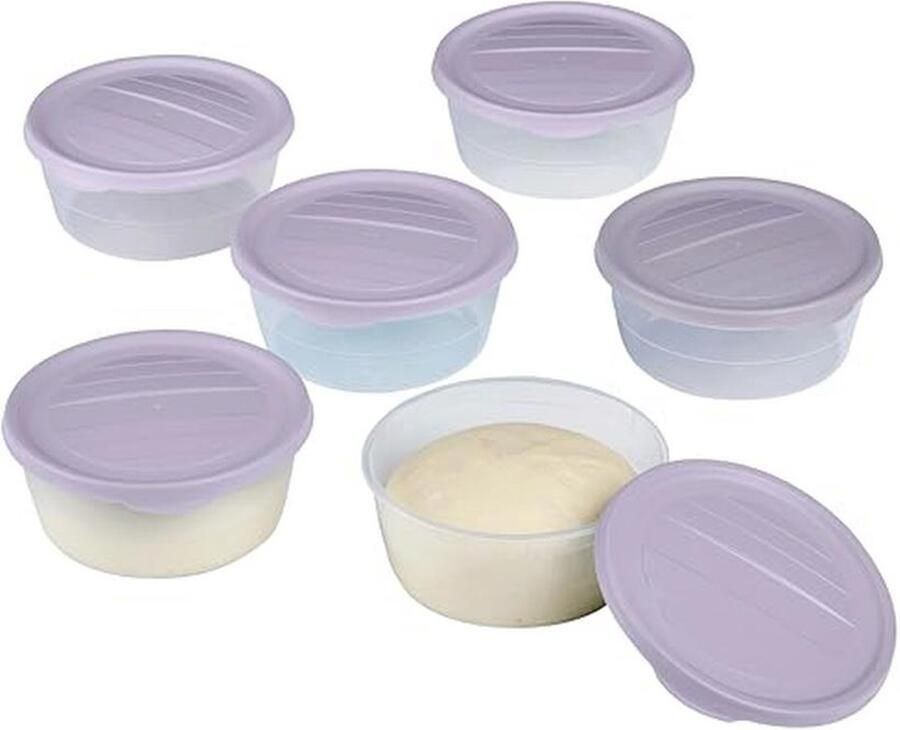 Stapelbare Pizzaballenbox 6-delige Set voor Fermentatie Voedselveilige Ingrediëntenhouder in Roze