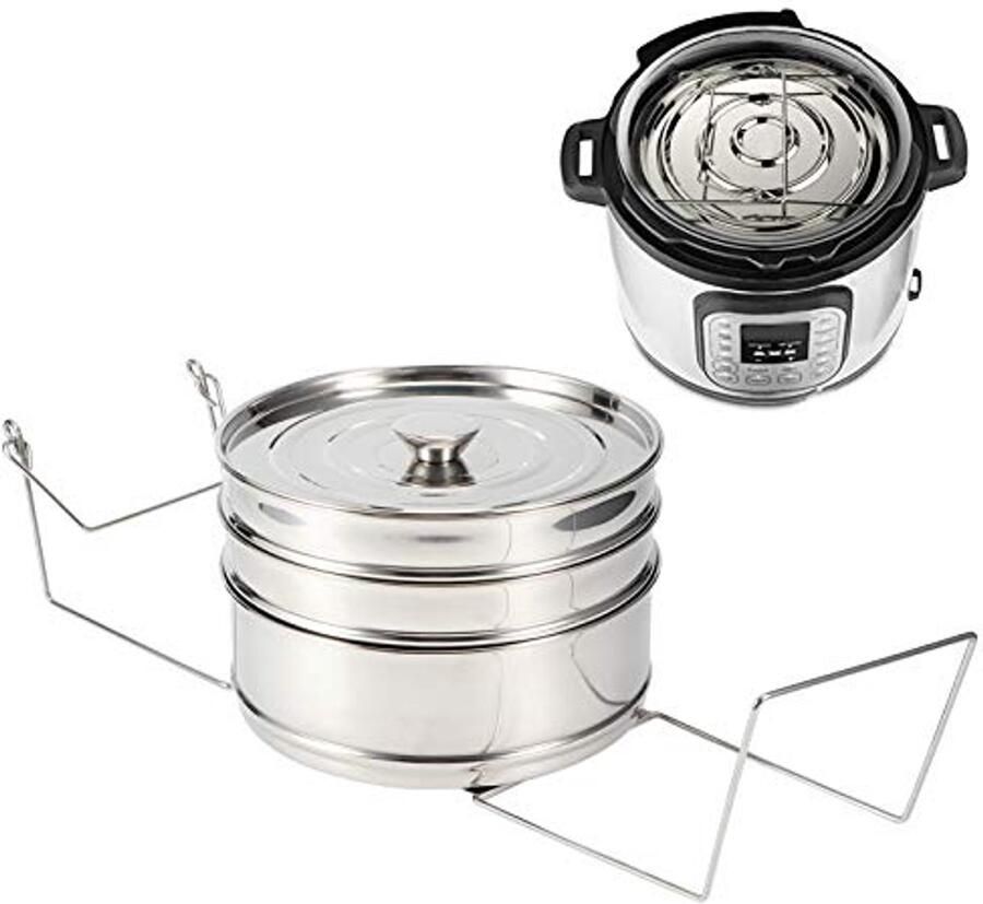 Stapelbare Steamer Inzetpannen voor Snelkookpan Multifunctionele Bak- en Stoomoplossing
