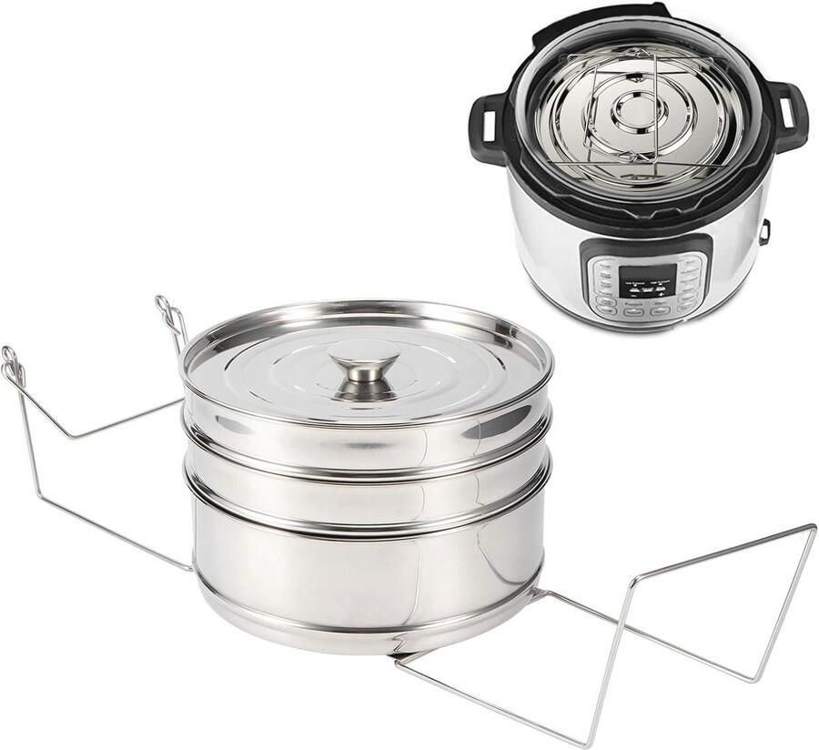 Stapelbare Steamer Inzetpannen voor Snelkookpan Multifunctionele Bak- en Stoomoplossing