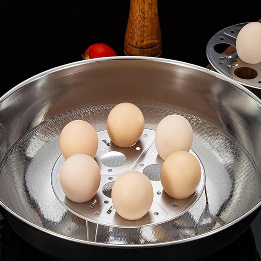 Stapelbare stoomschalen Stoommandjes roestvrij staal Gezond koken Multifunctioneel stapelbaar 175 cm diameter Zilver