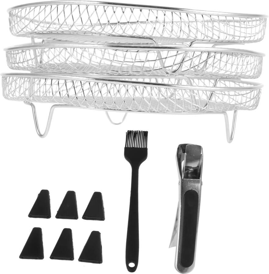 Stapelrek Airfryer Oven Accessoire Dubbel Koken Stapelbaar Ontwerp 3 Lagen Kleuren