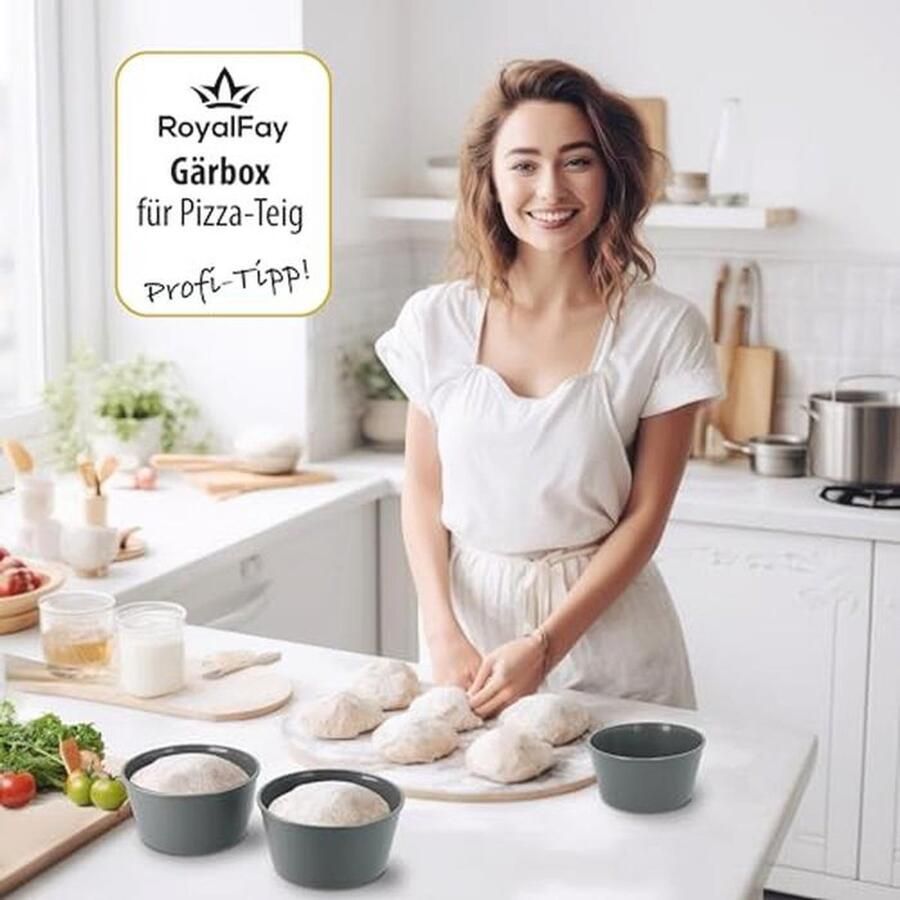Stapelsystemen voor Pizzadeeg Set van 4 Fermentatieboxen van Biologisch Kunststof