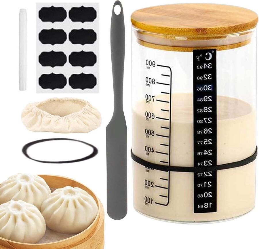 Zuurdesem Starter Pot Zure Starter Pot Brood Bakken Met Thermometer 23 x 16 x 13 cm