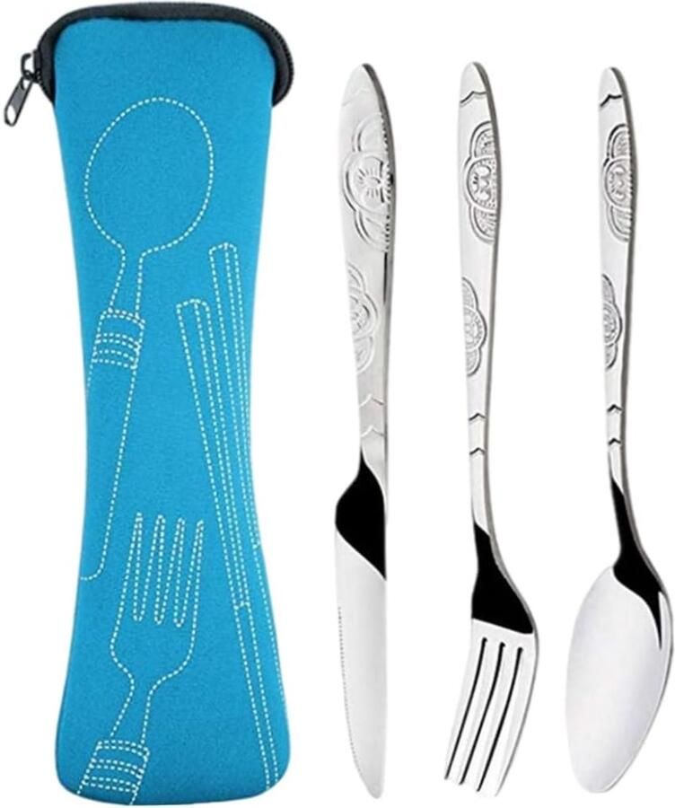 Steak Bestek Set Vork Lepel Gourmet Diner Spiegelafwerking 4 Delig Zilver