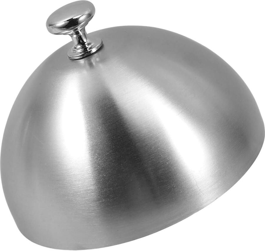 Steak Deksel Smeltkoepel Bakplaat Gerechten Bereiden Roestvrij Staal 12x12x11cm Zilver