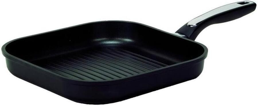 Steak- en Grillpan Vierkant 28x28 cm Zwart Antiaanbak Geschikt voor Gas Keramisch en Halogeen