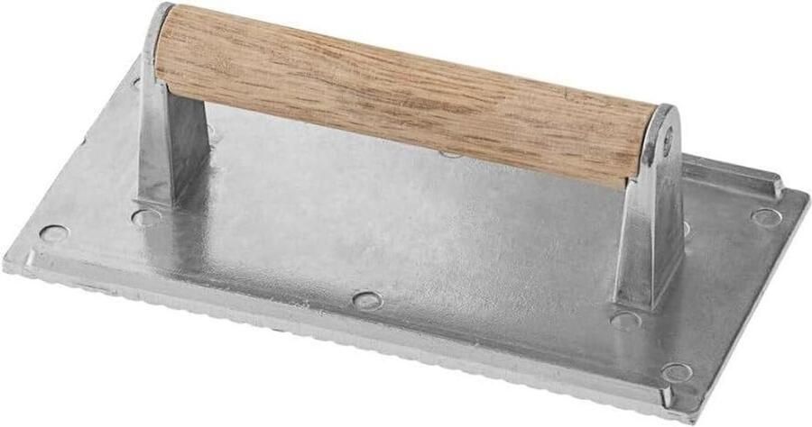 Steak Gewicht Burger Press Gelijkmatig Grillen Houten Handvat 20x10 cm Aluminium