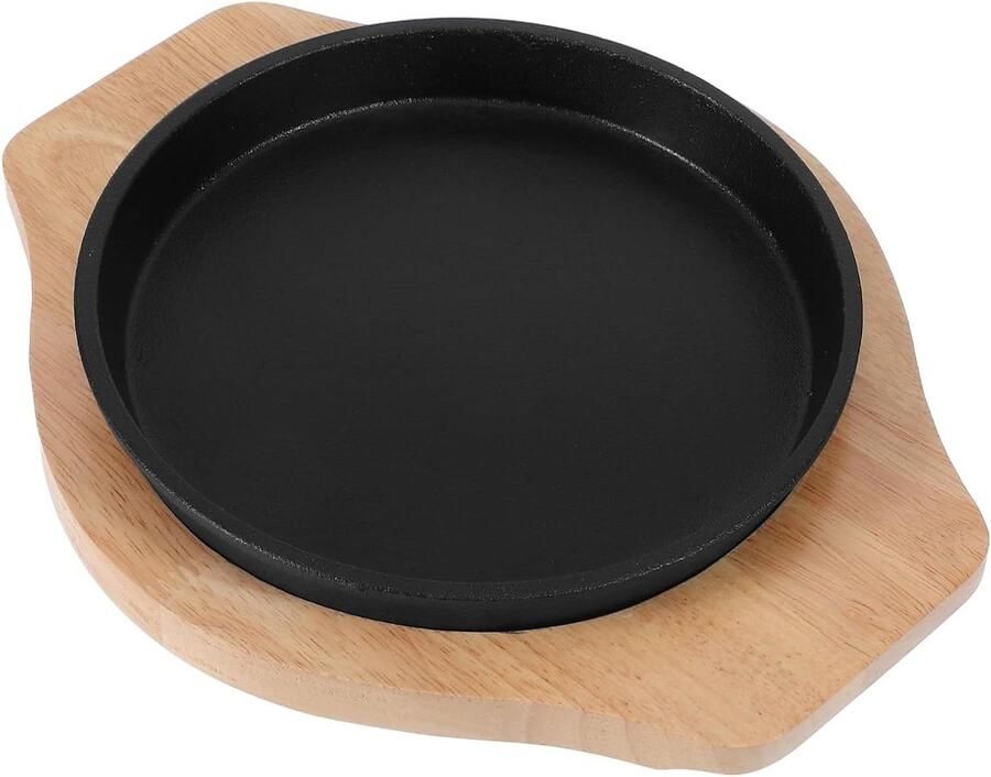 Steak Grillplaat Barbecue Pan Thuis Koken Gelijkmatige Warmte 28 cm Zwart