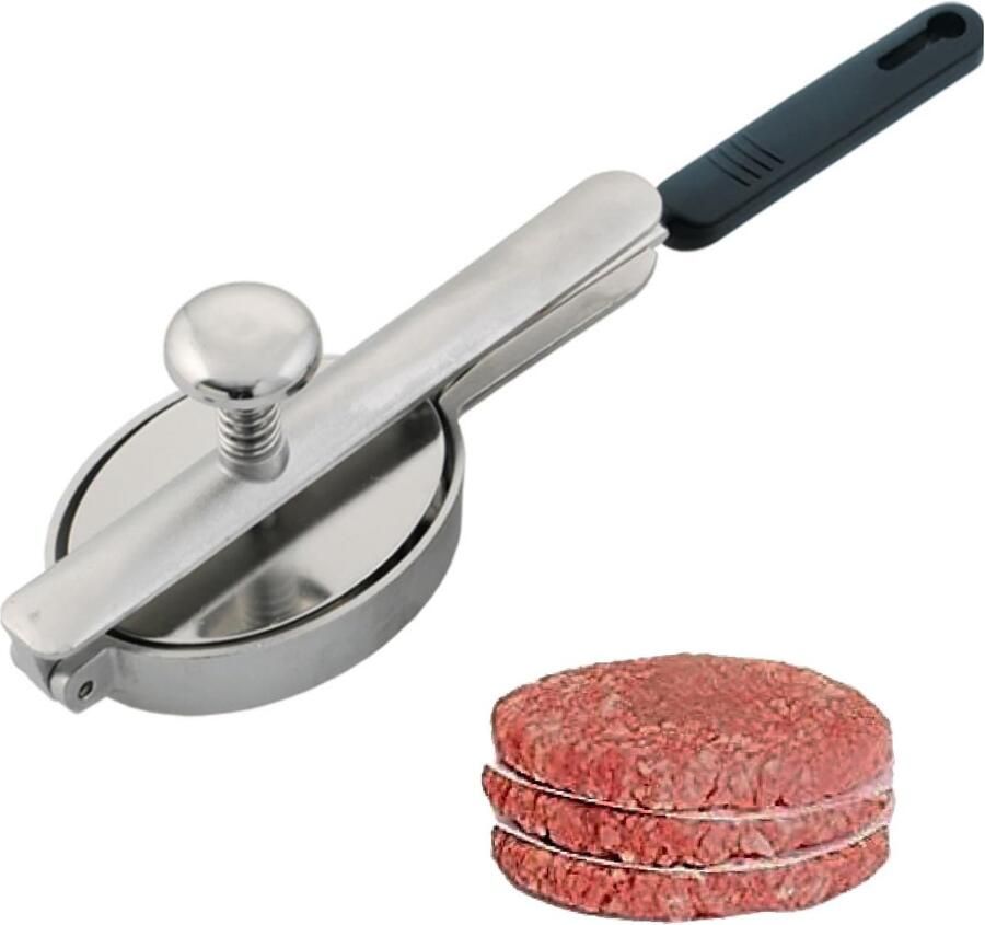 Steak Maker Gehaktvormer Zelf Steaks Maken Roestvrij Staal 170 ml Grijs