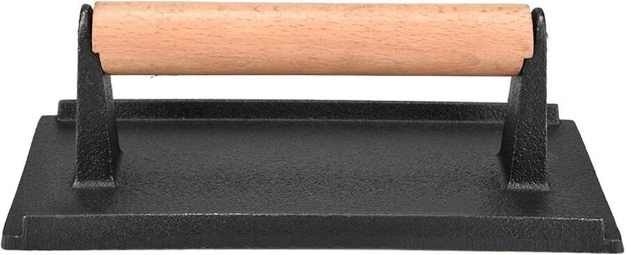 Steak Pers Grill Gewicht Vlees Garen Koel Houten Handvat 20.5 cm Zwart