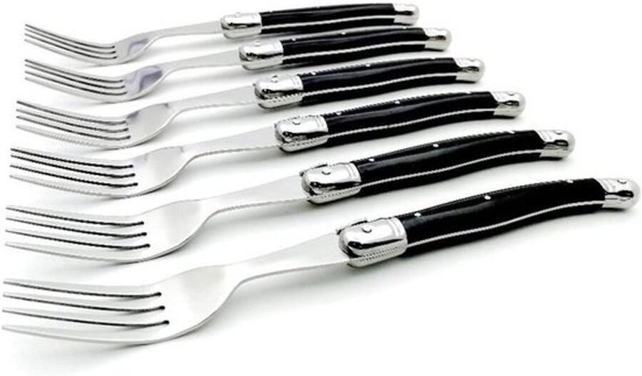Steak Vorken Set Dinertafelprikkers Bestek Tafel Dekken Roestvrij Staal 20.5 cm Zwart