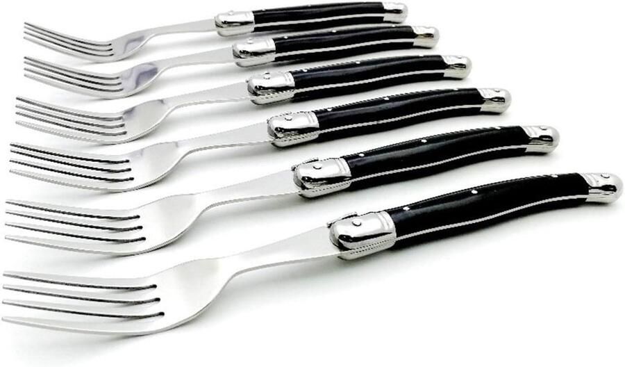 Steak Vorken Set Dinertafelprikkers Bestek Tafel Dekken Roestvrij Staal 20.5 cm Zwart