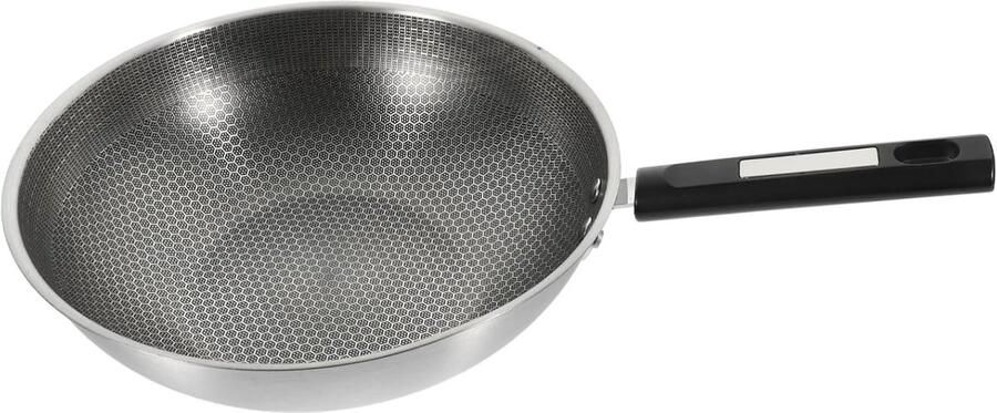 Steakkoekenpan Met Antiaanbaklaag Honingraat Wokpan Veelzijdig Koken Platte Bodem 49x32x9cm Zoals getoond