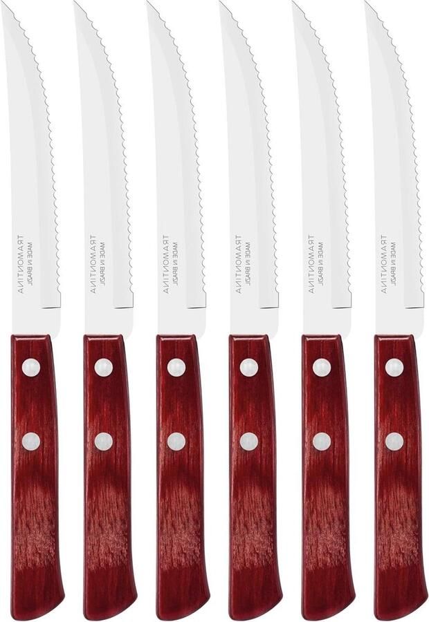 Steakmessen Set Bestek Set Steak Snijden Extra Scherpe Bladen 21 cm Zilver - Foto 1