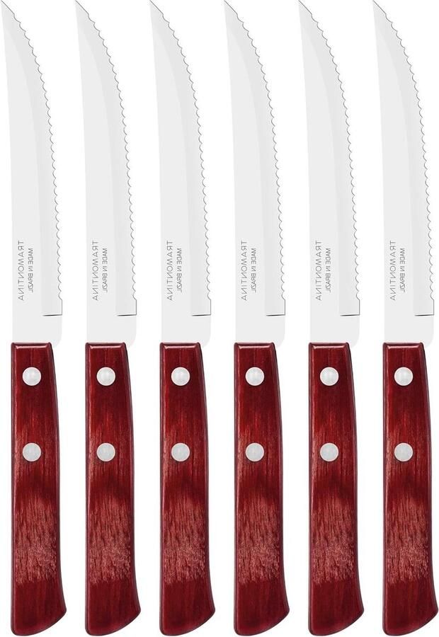 Steakmessen Set Bestekset Tafel Dekken Extra Scherpe Bladen 6 Delig Zilver