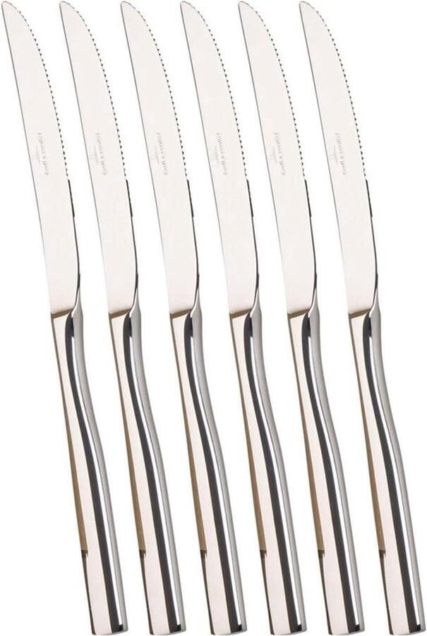 Steakmessenset Tafelmessen Luxe dineren Roestvrij staal 18 10 6-delig Zilverkleurig
