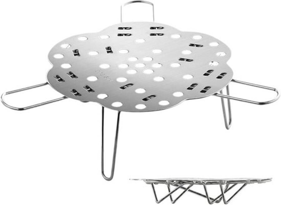 Steamer Basket Stainless Steel Folding Cooker Multi-Purpose Steam Rack with Sturdy Construction Vegetable Dumpling Rice Fish Steamer Kitchen Pot Accessory Meal Prep Cooker for Healthy Cooking