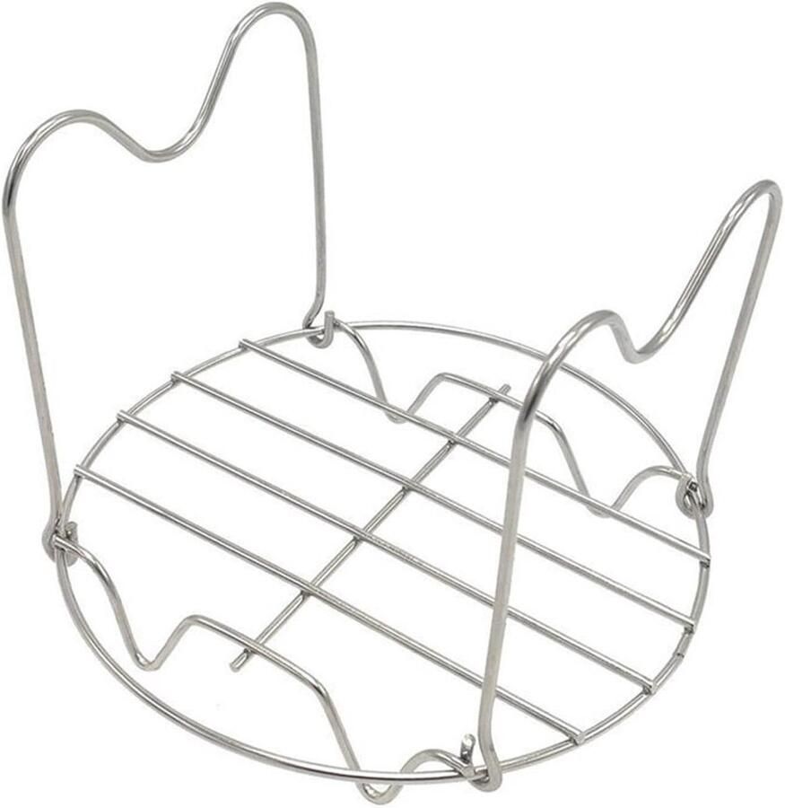Steamerinzetstuk Keuken Stoommand Roestvrij Staal Gezond Koken Met Handvatten 19.5x14cm Zilverkleurig