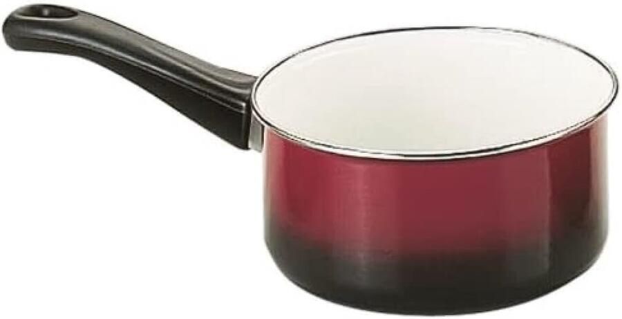 Steel Kookpan Steelpan Emaye Melk Opwarmen Snelle Warmteverdeling 16 cm Zwart