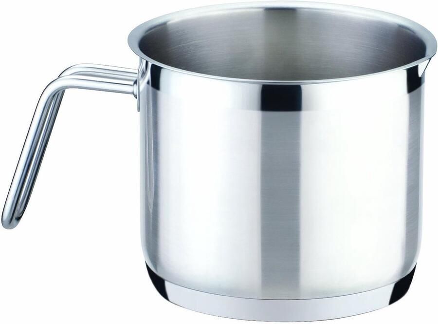 Steel Melkpan Kookpan Sauspan Koken en Verwarmen Met Gietrand 1.8 Liter Zilverkleurig