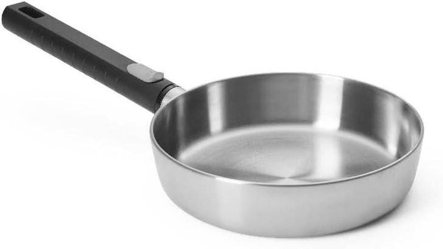 Steel Pan Koekenpan Inductie Allround Koken Afneembare Steel Ø 20 cm Zilver