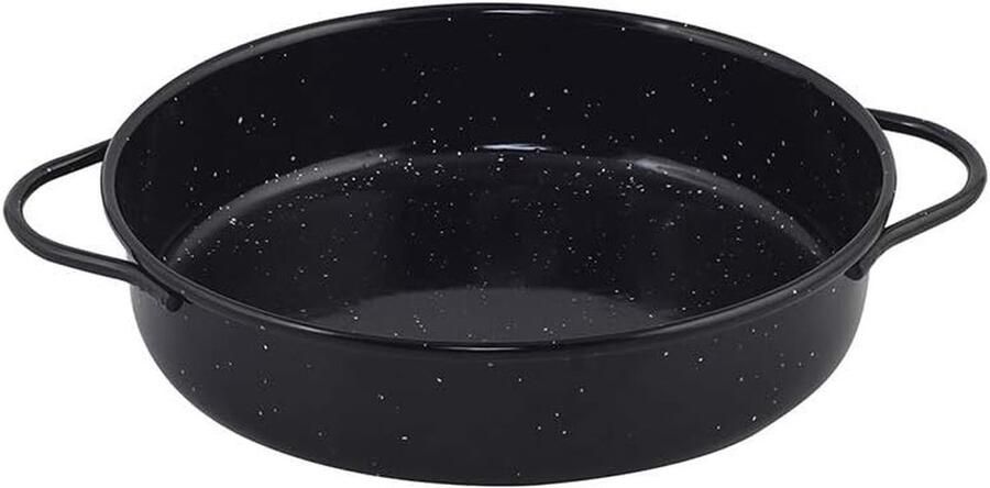 Steel Pan Kookpan Emaille Koken en Pruttelen Twee Handgrepen 16 cm Diameter Wit Grijs